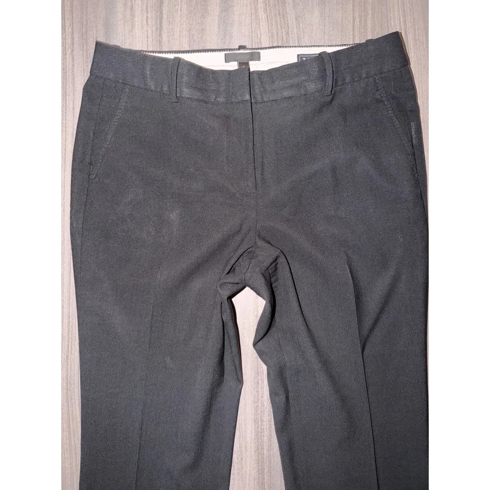 J.Crew Womens Black Tollegno 1900 Italian Wool Straight Leg Dress Pants 8 A10